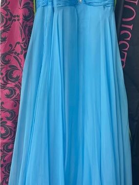 Rachel Allan Sky Blue Flowing Maxi Skirt